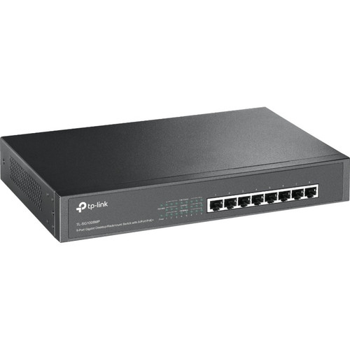 TP-LINK TL-SG1008MP 8-Port Gigabit PoE+ Switch - 126W Budget - Desktop/Rackmount - Layer 2