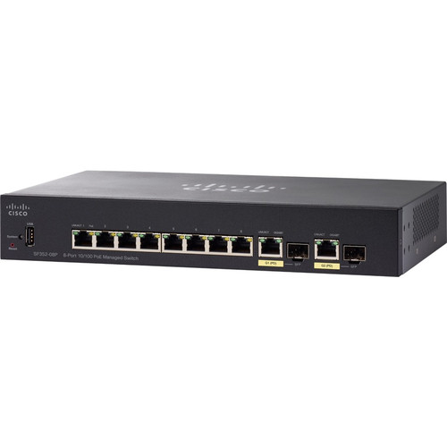 Cisco SF352-08P 8-Port 10 100 POE Managed Switch - 8 Ports - Manageable - Refurbished - 3 Layer Supported - Modular - 2 SFP Slots - - (SF352-08P-K9-NA-RF) SF352-08P-K9-NA-RF Load Balancers physical Cisco Fleet Network Canada