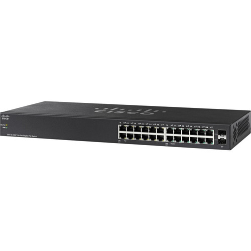 Cisco SG110-24HP-NA-RF 24-Port PoE Gigabit Switch - 24 RJ-45 Ports - 2 SFP Slots - Layer 2 - 1U Rack-Mountable - Refurbished