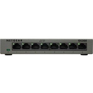 Netgear GS308 Ethernet Switch - 8 Ports - Gigabit Ethernet - 10/100/1000Base-T - 2 Layer Supported - Twisted Pair - Desktop, Wall - 3 (GS308-300PAS) GS308-300PAS Switches & Bridges physical Netgear Fleet Network Canada