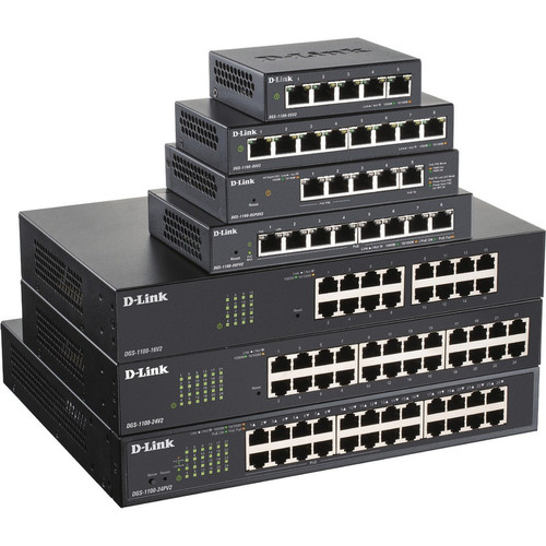 D-Link DGS-1100-05PDV2 Ethernet Switch - 5 Ports - Manageable - 2 Layer Supported - 24.08 W Power Consumption - 18 W PoE Budget - Pair (DGS-1100-05PDV2) DGS-1100-05PDV2 Switches & Bridges physical D-Link Fleet Network Canada