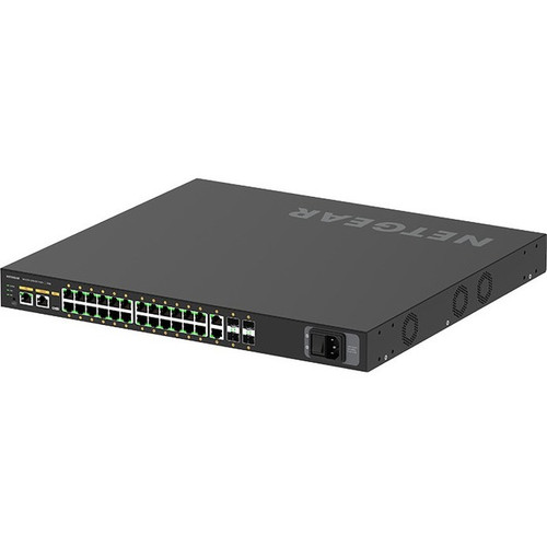 Netgear M4250-26G4XF-PoE+ AV Line Managed Switch - 24 Ports - Manageable - 3 Layer Supported - Modular - 46.80 W Power Consumption - W (GSM4230PX-100NAS) GSM4230PX-100NAS Switches & Bridges physical Netgear Fleet Network Canada