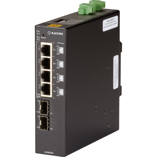 Black Box Ethernet Switch - 4 Ports - Gigabit Ethernet - 10/100/1000Base-T, 1000Base-X - TAA Compliant - 2 Layer Supported - Modular - (Fleet Network)