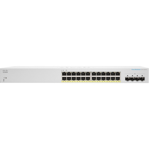 Cisco Business CBS220-24P-4X Ethernet Switch - 24 Ports - Manageable - 2 Layer Supported - Modular - 37.60 W Power Consumption - 195 W (Fleet Network)