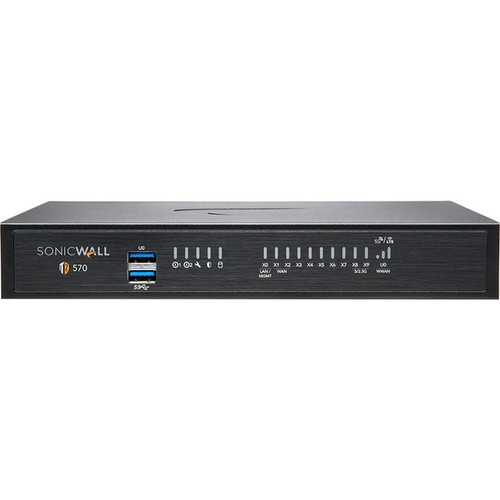 SonicWall TZ570 Network Security/Firewall Appliance - 8 Port - 10/100/1000Base-T - 5 Gigabit Ethernet - DES, 3DES, MD5, SHA-1, AES AES (Fleet Network)