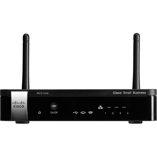 Cisco RV215W Wi-Fi 4 IEEE 802.11n Ethernet, Cellular Wireless Security Router - Refurbished - 2.40 GHz ISM Band(2 x External) - 6.75 - (Fleet Network)