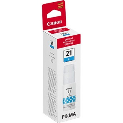 Genuine Canon 4537C001 GI-21 Cyan Ink Tank - 70 mL Refill Bottle for MegaTank Printers - 1 Pack ( )