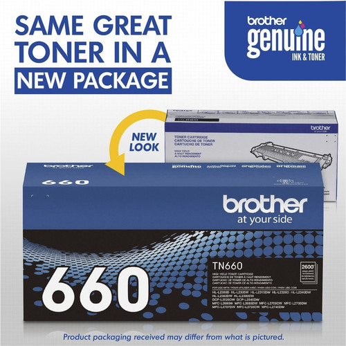 Original Brother TN660 High-Yield Black Laser Toner Cartridge - 2600 Pages - 1 Each