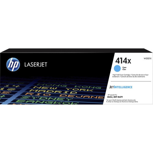 HP 414X (W2021X) High Yield Cyan Original LaserJet Toner Cartridge - Laser - High Yield - 6000 Pages - 1 Each (Fleet Network)