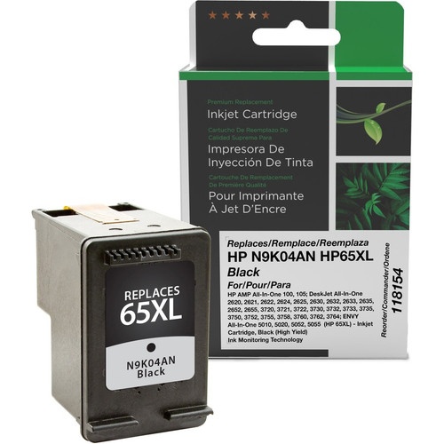 Clover Technologies Remanufactured Ink Cartridge - Alternative for HP 65XL - Black - Inkjet - High Yield - 300 Pages - 1 Each (118154) 118154 Toner Cartridges physical Clover Technologies Fleet Network Canada