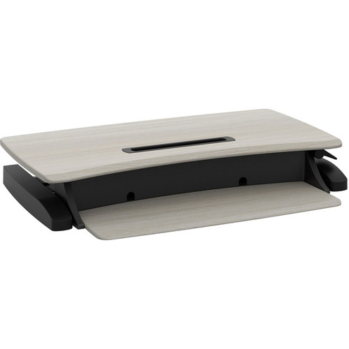 Ergotron WorkFit-Z Mini Sit-Stand Desktop - Wood Grain Rectangle, Dove Gray Top (Fleet Network)