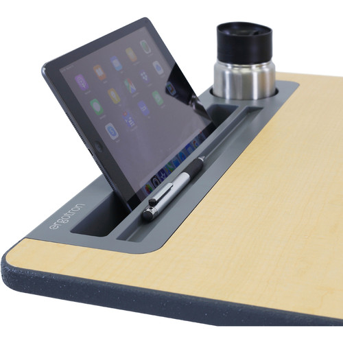 Ergotron Mobile Desk - Maple Top - 15 lb (6.80 kg) Capacity - 27" (685.80 mm) Table Top Width x 20.5" (520.70 mm) Table Top Depth - (24-811-F13)