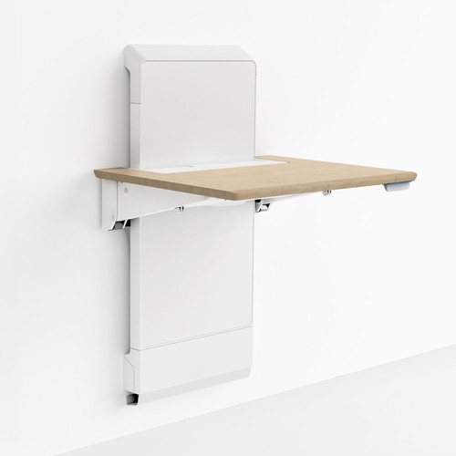 Ergotron WorkFit Elevate with Power Access (Mendota Maple) Sit-Stand Wall Desk - Mendota Maple Top - 40.5" Height x 28" Width x 24.5" (Fleet Network)