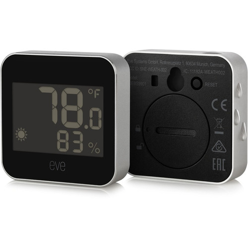 Eve Weather Connected Weather Station - Weather Station - Temperature, Humidity - Wall Mountable, Table Top (Fleet Network)