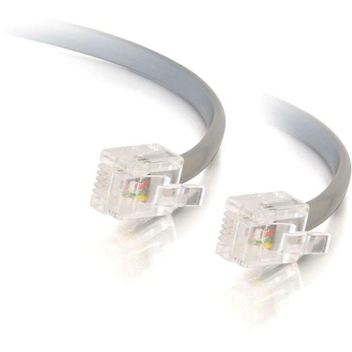 C2G Modular Telephone Cable - RJ-12 Male - RJ-12 Male - 7.62m - Silver (Fleet Network)