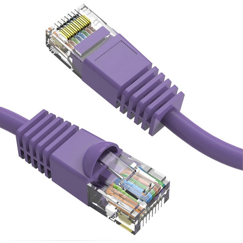 Axiom 30FT CAT6 UTP 550mhz Patch Cable Snagless Molded Boot (Purple) - 30 ft Category 6 Network Cable for Network Device - First End: (Fleet Network)