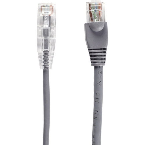 Black Box Slim-Net Cat 6 UTP Patch Cable 15 Ft For Panel Wallplate And Network Devices Category Device First C6PC28-GY-15