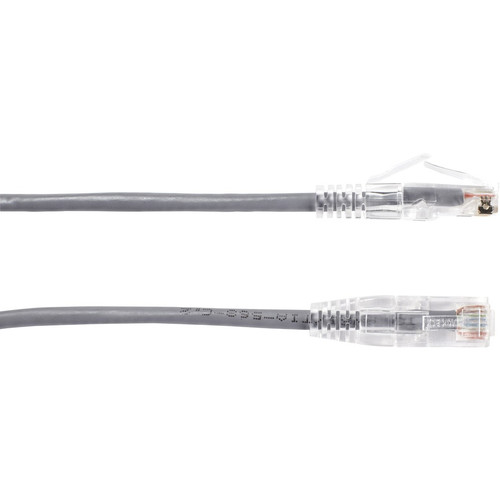 Black Box Slim-Net Cat 6 UTP Patch Cable 15 Ft For Panel Wallplate And Network Devices Category Device First C6PC28-GY-15