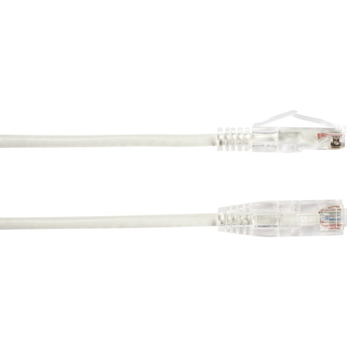 Black Box Slim-Net Cat.6 UTP Patch Network Cable - 2 ft (0.61 m) Category 6 Network Cable for Patch Panel, Wallplate, Network Device - (C6PC28-WH-02)
