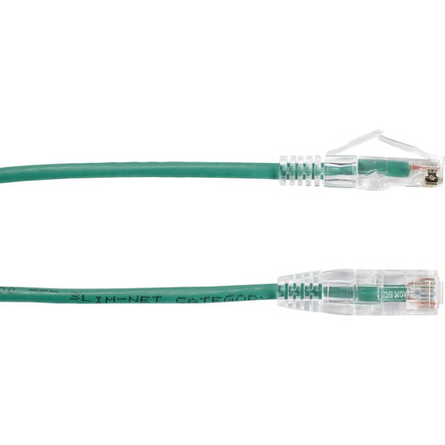 Black Box C6PC28-GN-15 Slim-Net Cat. 6 UTP Patch Cable - 15 ft Green CM Jacket - Snagless Boot - Gold Plated RJ-45