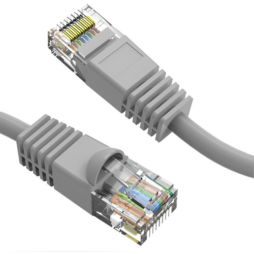 Axiom 35FT CAT6 UTP 550mhz Patch Cable Snagless Molded Boot (Gray) - 35 ft Category 6 Network Cable for Media Converter, Router, Patch (Fleet Network)