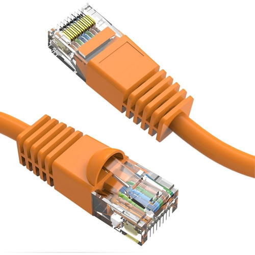 Axiom 18-INCH CAT6 UTP 550mhz Patch Cable Snagless Molded Boot (Orange) - 1.5 ft Category 6 Network Cable for Media Converter, Router, (Fleet Network)