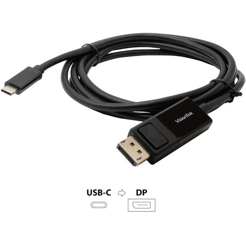 Visiontek 901289 USB-C to DisplayPort 1. 4 Cable - 6. 6 ft - 2 m M/M Active Cable for 8K 7680 x 4320 - Eyefinity - HDCP 2. 2