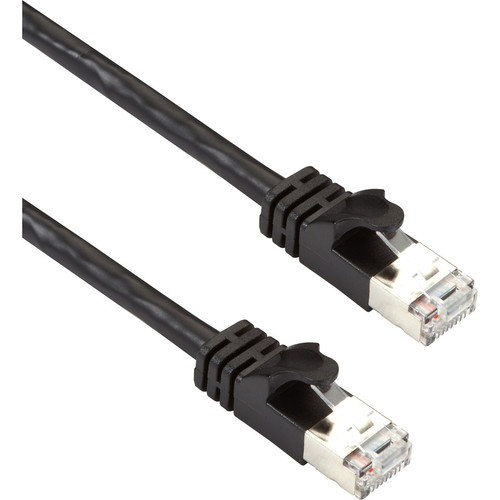 Black Box CAT6A 500-MHz STR Patch CBL Slim Molded Snagless Boot - F/UTP, CM PVC, BK, 20FT - 20 ft Category 6a Network Cable for Device (Fleet Network)