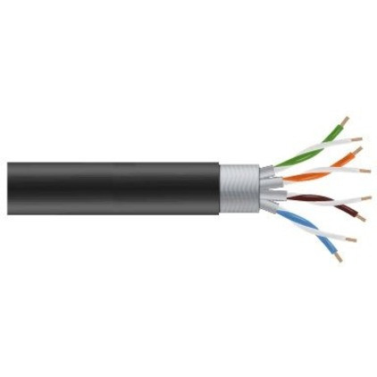 Black Box GigaTrue Cat.6a S/FTP Network Cable - 1000 ft (304.80 m) Category 6a Network Cable for Network Device - First End: Bare Wire (C6ABC50S-STR-BK-1000)