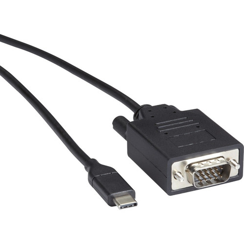 Black Box USB-C to VGA Adapter Cable, 1080p HD, 6ft - 6 ft (1.83 m) USB-C/VGA Video Cable for Video Device, Notebook, Tablet, Monitor, (VA-USBC31-VGA-006)