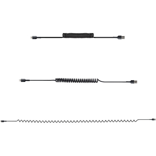 StarTech. com RUSB2ALT1MBC Coiled USB to Lightning Cable - 1m - 3ft - MFi Certified - Black - Aramid Fiber Reinforced - 480 Mbps