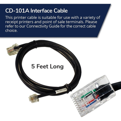 apg Printer Interface Cable | CD-101A Cable for Cash Drawer to Printer| 1 x RJ-12 Male - 1 x RJ-45 Male | Connects to EPSON and Star - (CD-101A)