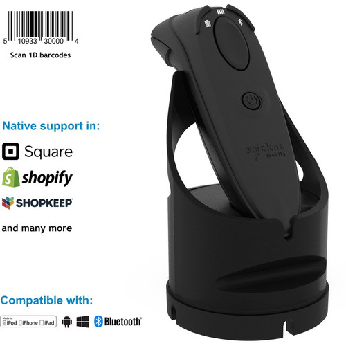 Socket Mobile DuraScan&reg; D700, Linear Barcode Scanner, Black & Charging Dock - Wireless Connectivity - 0.79" (20 mm) Scan Distance (Fleet Network)