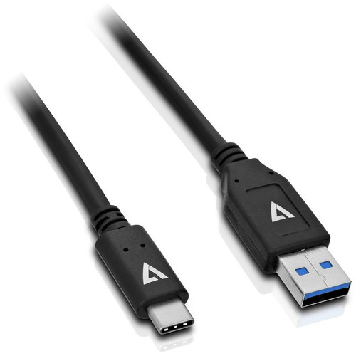 V7 Black USB Cable USB 3.1 A Male to USB-C Male 1m 3.3ft - 3.3 ft USB Data Transfer Cable - First End: 1 x USB Type A - Male - Second (Fleet Network)