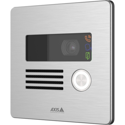 AXIS 01995-001 I8016-LVE Network Video Intercom - 5MP CMOS Sensor - 140° H / 114° V Viewing - Full-Duplex - Vandal-Resistant Black Stainless Steel &