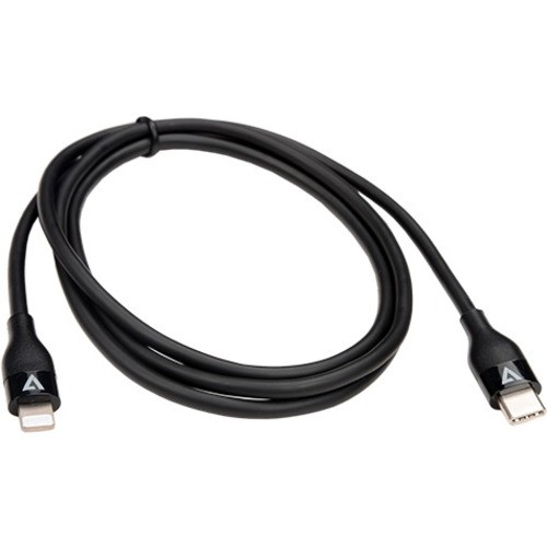 V7 USB-C Male to Lightning Male Cable USB 2.0 480 Mbps 3A 1m/3.3ft Black - 3.3 ft Lightning/USB-C Data Transfer Cable for iPod, iPad - (Fleet Network)