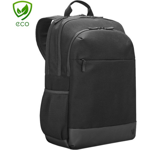V7 Eco-Friendly CBP17-ECO-BLK Carrying Case (Backpack) for 17" to 17.3" Notebook - Black - Water Resistant Bottom - 600D Polyester - (Fleet Network)