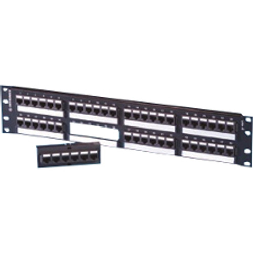 Ortronics 48 Port TechChoice Patch Panel, Cat6 - 48 x RJ-45 - 48 Port(s) - 48 x RJ-45 - 48 x RJ-11 - 2U High - Rack-mountable (Fleet Network)