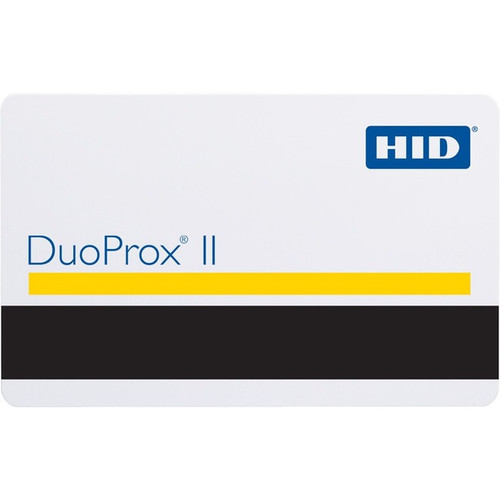 HID DuoProx II Card - Printable - RF Proximity/Magnetic Stripe Card - 3.37" (85.60 mm) x 2.13" (53.98 mm) Length - White - Polyvinyl (Fleet Network)