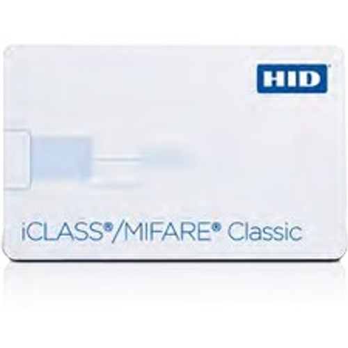HID iCLASS/MIFARE Classic ID Card - Printable - Smart Card - 3.37" (85.60 mm) x 2.13" (53.98 mm) Length - White - Polyvinyl Chloride (Fleet Network)