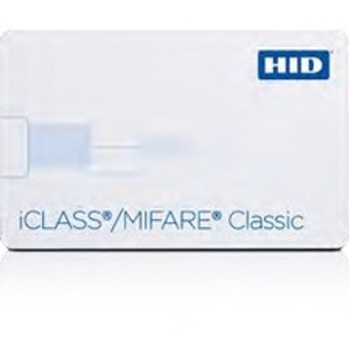 HID iCLASS/MIFARE Classic ID Card - Printable - Smart Card - 3.37" (85.60 mm) x 2.13" (53.98 mm) Length - White - Polyethylene (PET), (Fleet Network)