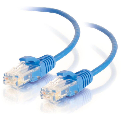 C2G 1ft Cat6 Slim Snagless Unshielded (UTP) Ethernet Cable - Blue - Category 6 Network Cable for Network Device - First End: 1 x RJ-45 (Fleet Network)