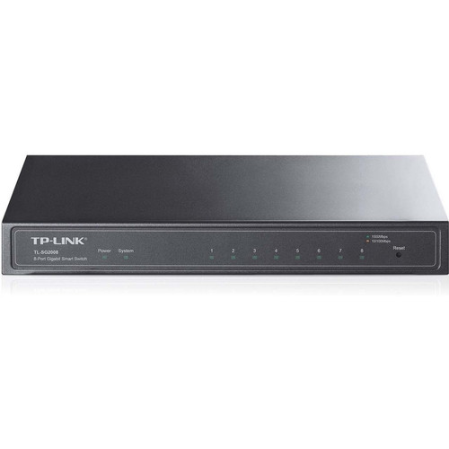 TP-Link 8-Port Gigabit Smart Switch - 8 Ports - Manageable - 10/100/1000Base-T - 2 Layer Supported - 6.40 W Power Consumption - - 5 (Fleet Network)