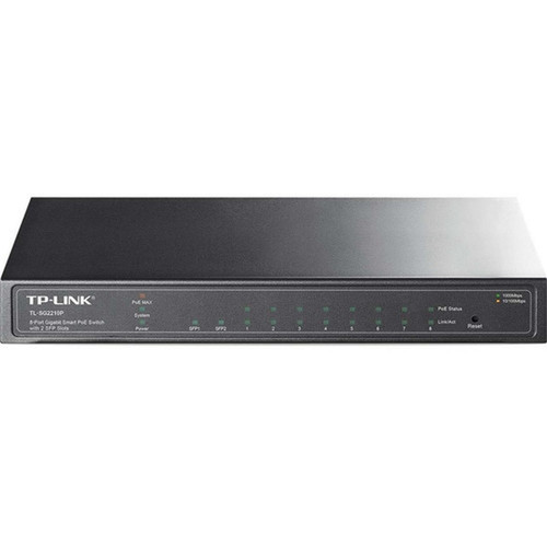 TP-Link 8-Port Gigabit Smart PoE Switch with 2 SFP Slots - 8 Ports - Manageable - 101001000Base-T 1000Base-X - 2 Layer Supported - TL-SG2210P