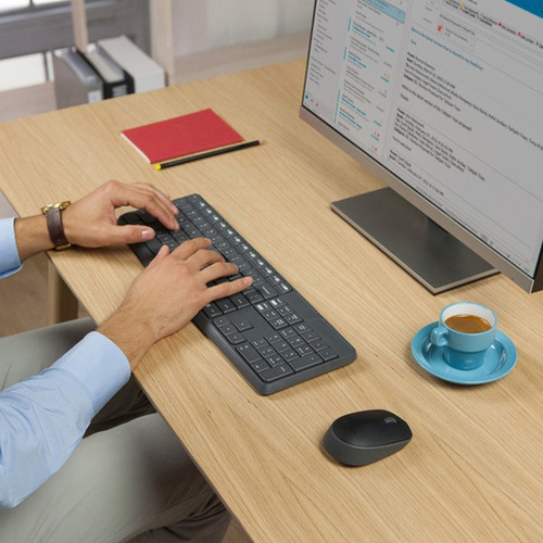 Logitech MK235 Keyboard  Mouse Keyboard English Layout only - USB Wireless RF - English - Black - USB Wireless RF - Optical - Wheel 920-007897