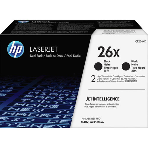 HP 26X CF226XD Original High Yield Laser Toner Cartridge - Black - 2  Carton - 9000 Pages CF226XD
