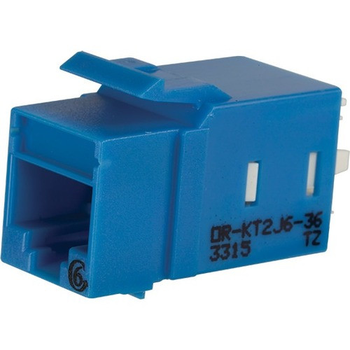 Ortronics Category 6 Keystone Jack, Lacing Cap Termination, Blue - 1 Pack - 1 x RJ-45 Keystone - Female - Nickel, Tin - Blue (Fleet Network)