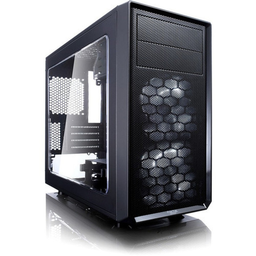 Fractal Design Focus G Computer Case with Side Window - Mid-tower - Black - 5 x Bay - 2 x 472 120 mm x Fans Installed - ATX ITX FD-CA-FOCUS-BK-W