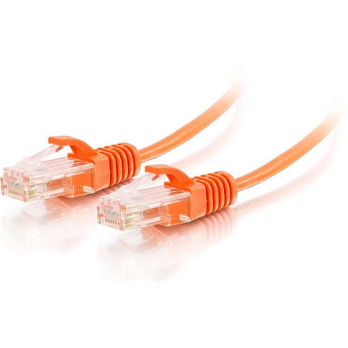 C2G 7ft Cat6 Slim Snagless Unshielded (UTP) Ethernet Cable - Orange - 7 ft Category 6 Network Cable for Network Device - First End: 1 (Fleet Network)