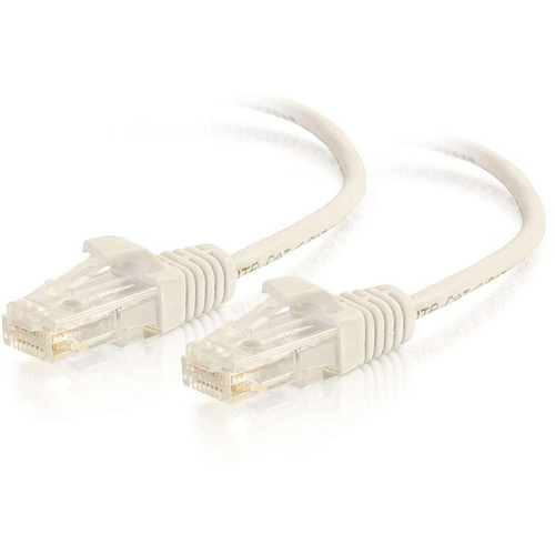 C2G 3ft Cat6 Slim Snagless Unshielded (UTP) Ethernet Cable - White - 3 ft Category 6 Network Cable for Network Device - First End: 1 x (Fleet Network)